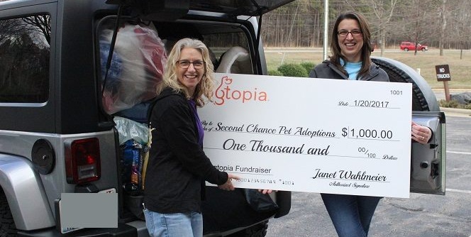 BIG Check from Dogtopia of Raleigh